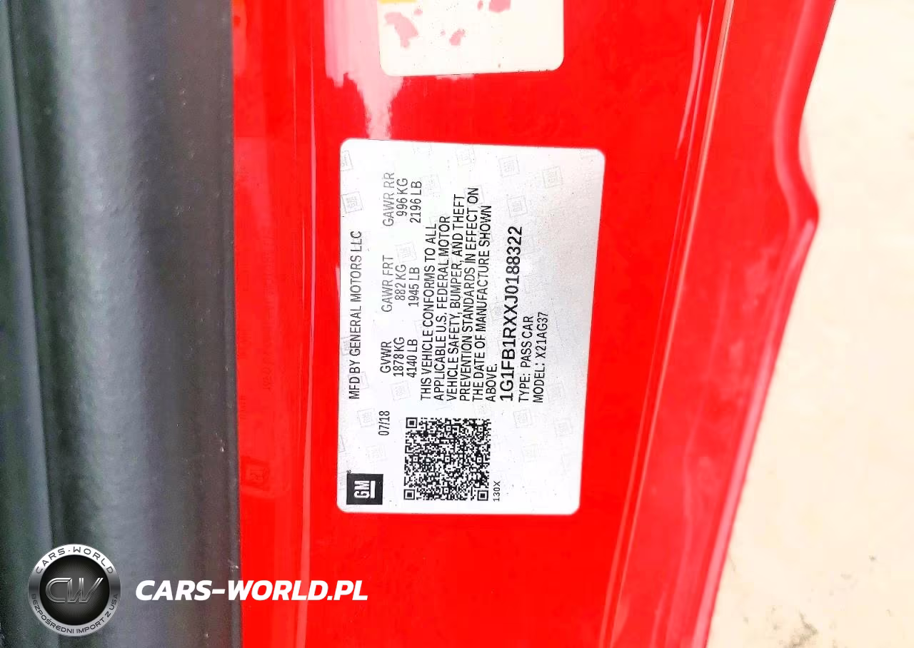 2018 Chevrolet Camaro Lt VIN:1G1FB1RXXJ0188322 - 12