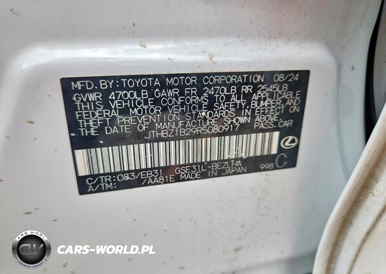 2024 Lexus Is 350 F Sport Design VIN:JTHBZ1B29R5080917 - 12