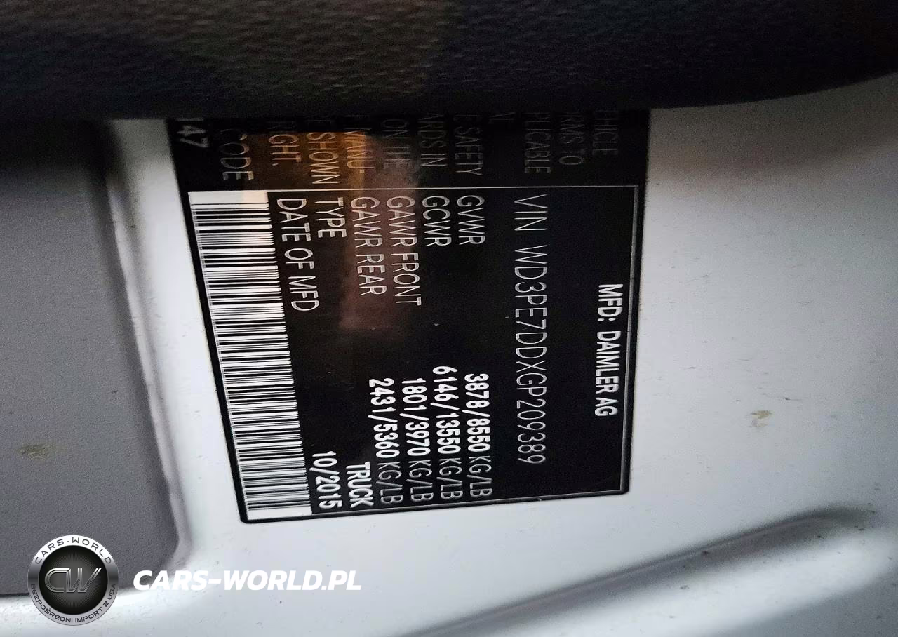 2016 Mercedes-Benz Sprinter 2500 VIN:WD3PE7DDXGP209389 - 13
