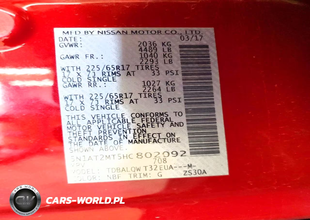 2017 Nissan Rogue Sv VIN:5N1AT2MT5HC802092 - 12