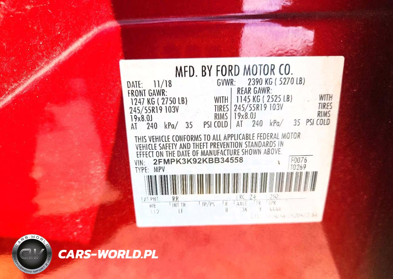 2019 Ford Edge Titanium VIN:2FMPK3K92KBB34558 - 14