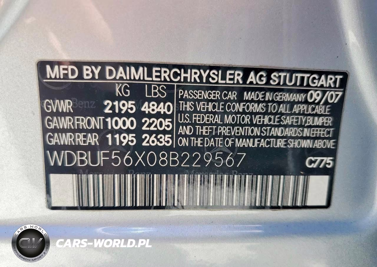2008 Mercedes-Benz E 350 VIN:WDBUF56X08B229567 - 12