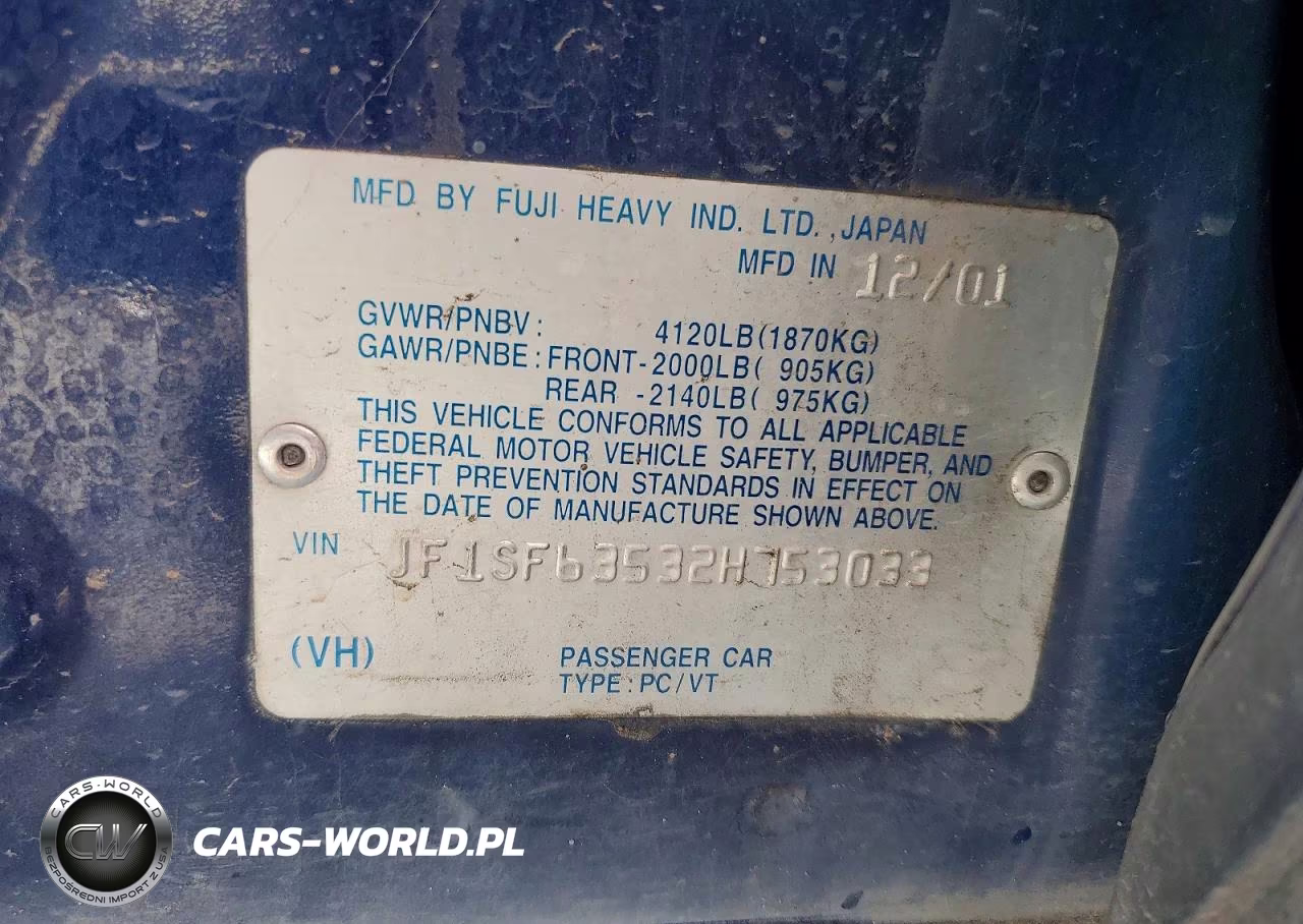 2002 Subaru Forester L VIN:JF1SF63532H753033 - 13