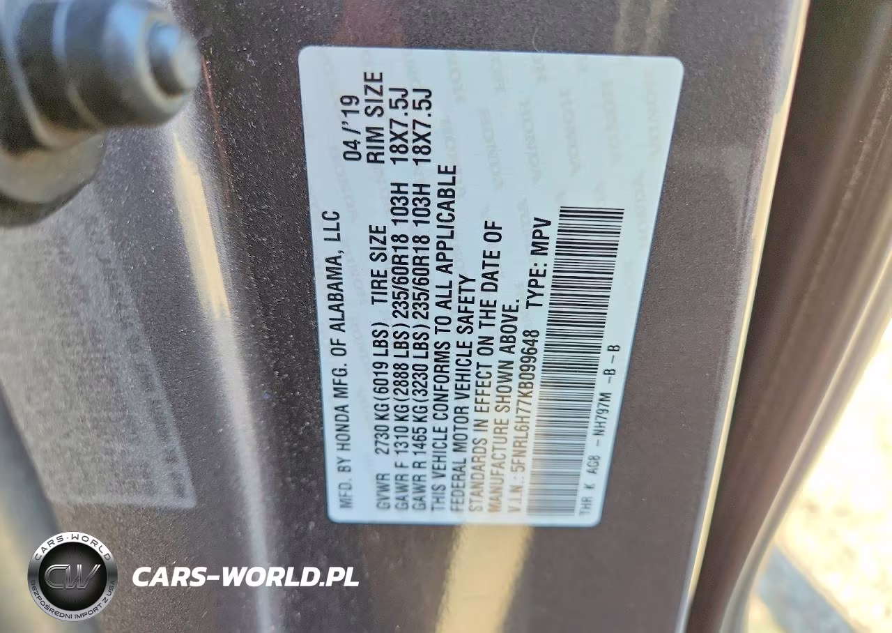 2019 Honda Odyssey Exl VIN:5FNRL6H77KB099648 - 13