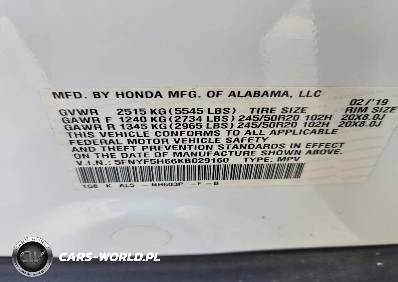 2019 Honda Pilot Touring VIN:5FNYF5H66KB029160 - 13