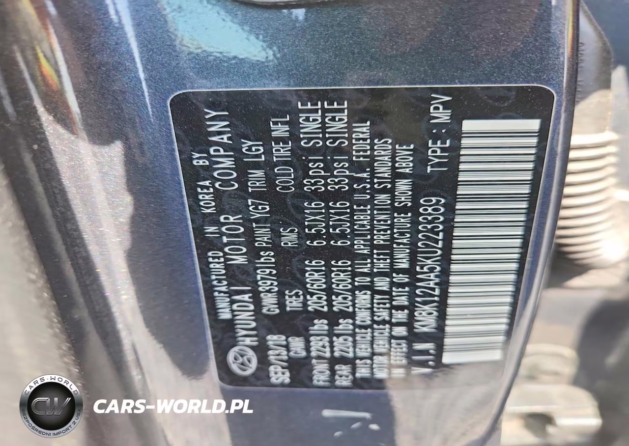 2019 Hyundai Kona Se VIN:KM8K12AA5KU223389 - 12
