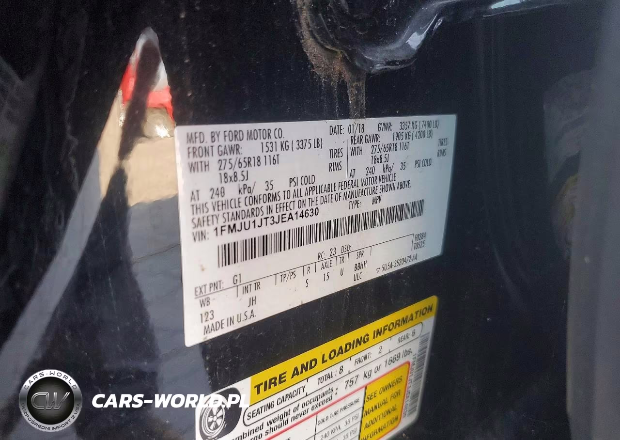 2018 Ford Expedition Xlt VIN:1FMJU1JT3JEA14630 - 13