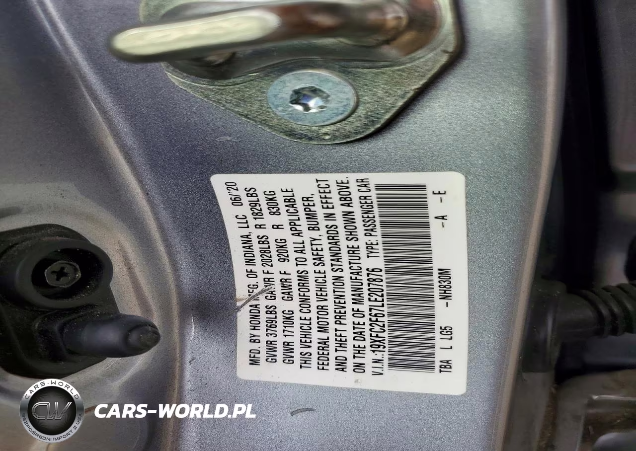 2020 Honda Civic Lx VIN:19XFC2F67LE207876 - 12