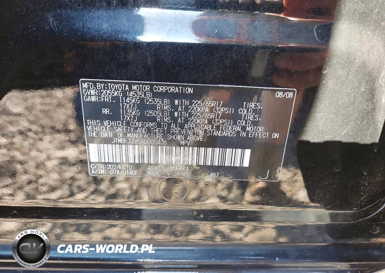 2009 Toyota Rav4 Base VIN:JTMBF33V59D000436 - 13