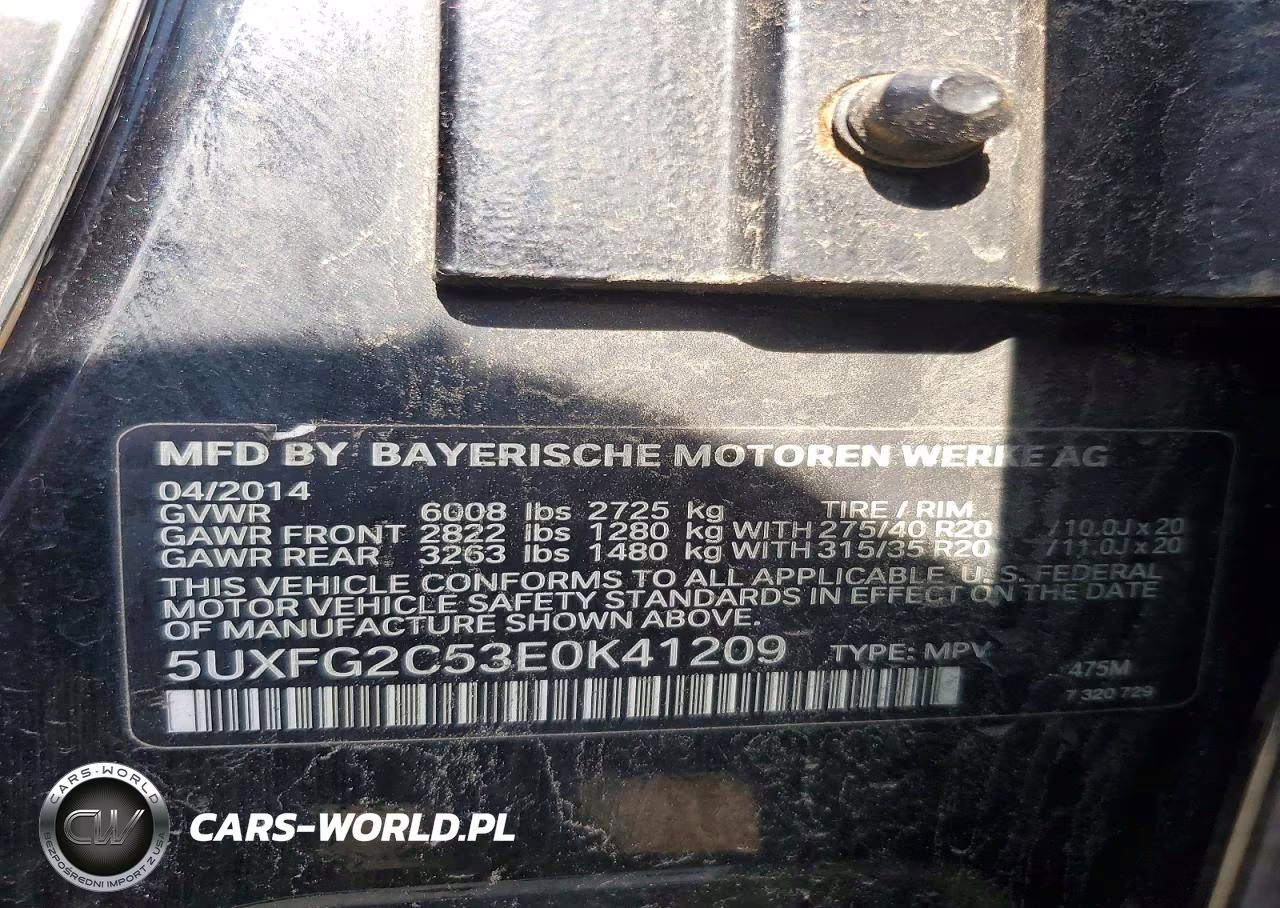 2014 BMW X6 xDrive35I VIN:5UXFG2C53E0K41209 - 14