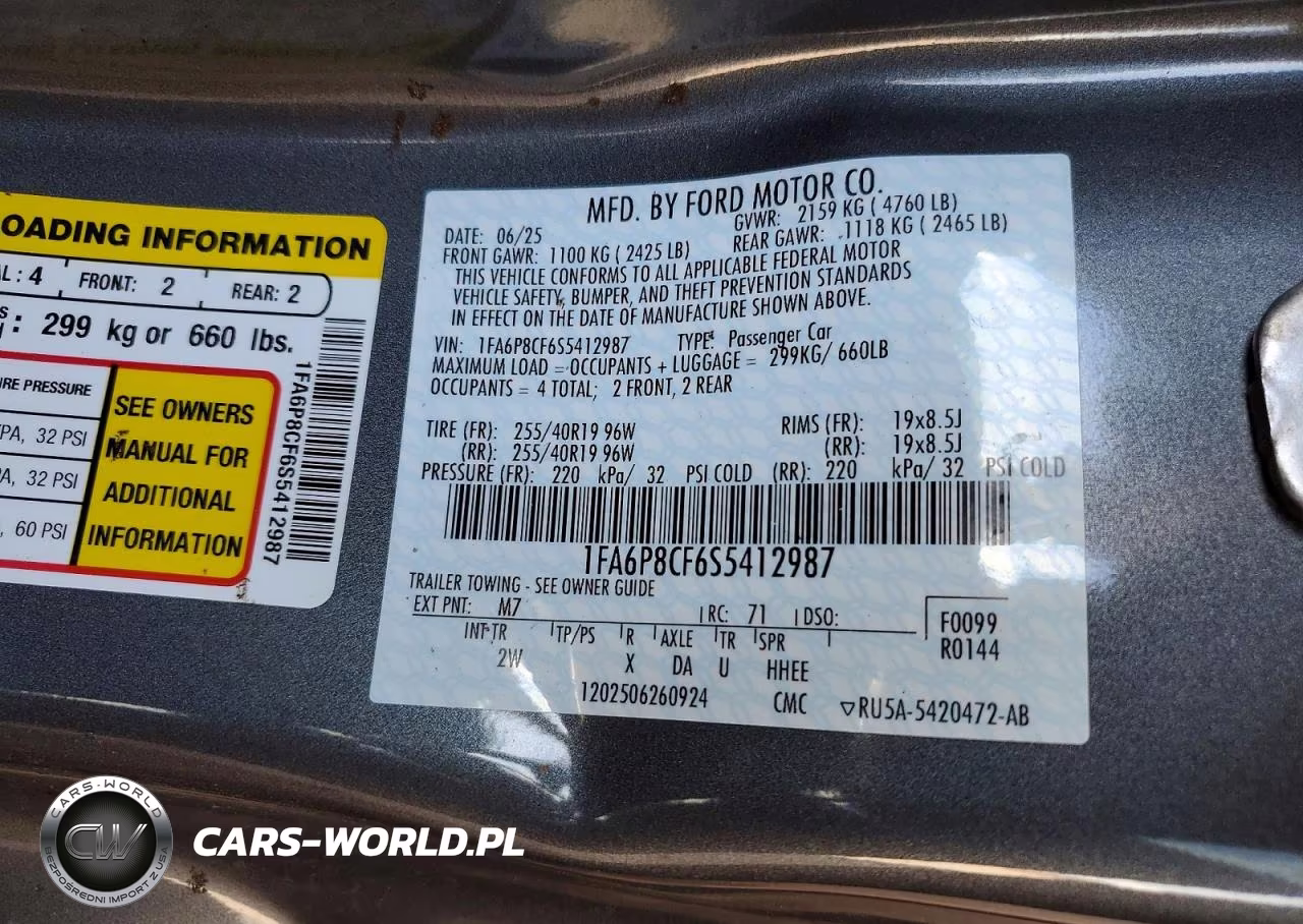 2025 Ford Mustang Gt VIN:1FA6P8CF6S5412987 - 12