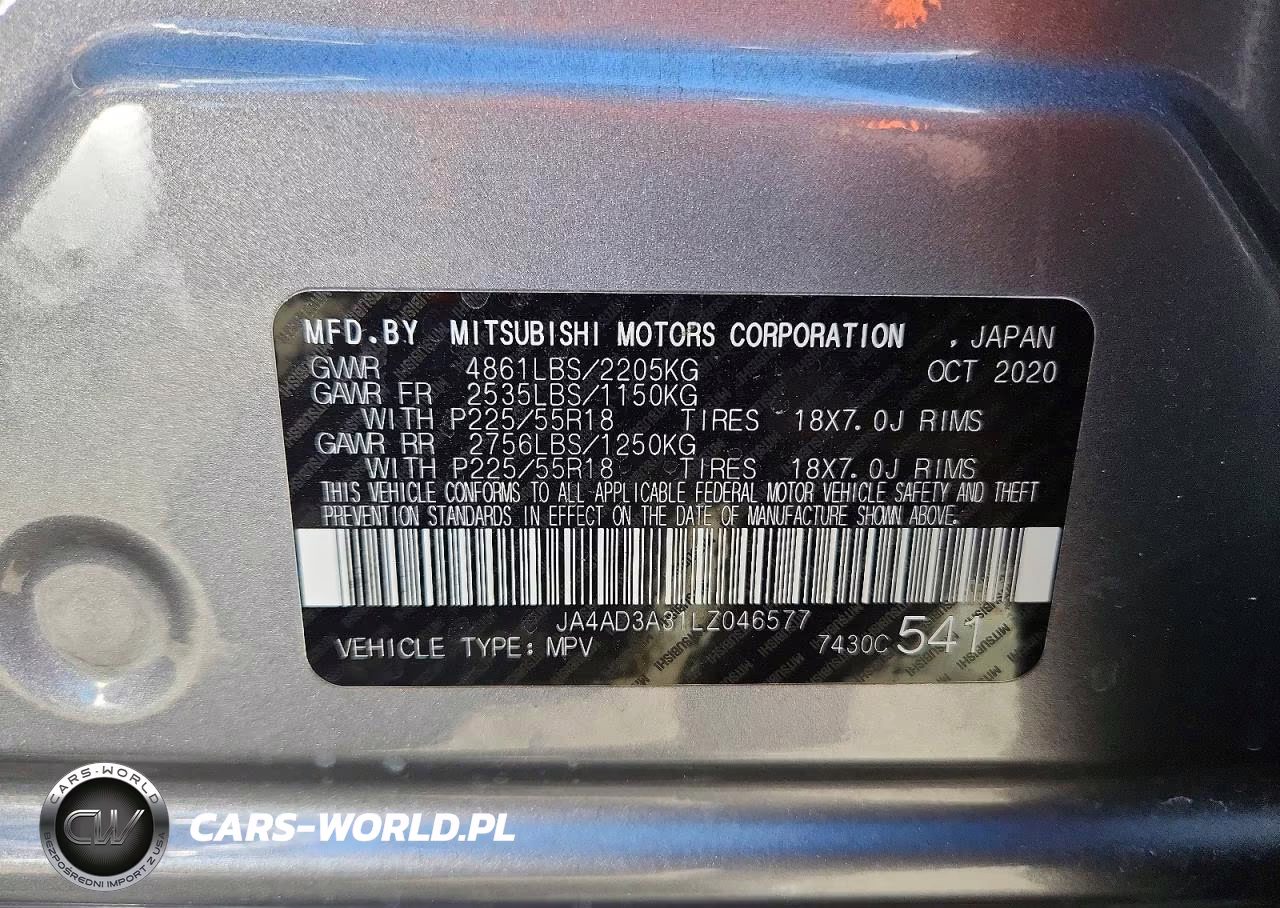 2020 Mitsubishi Outlander Se VIN:JA4AD3A31LZ046577 - 13