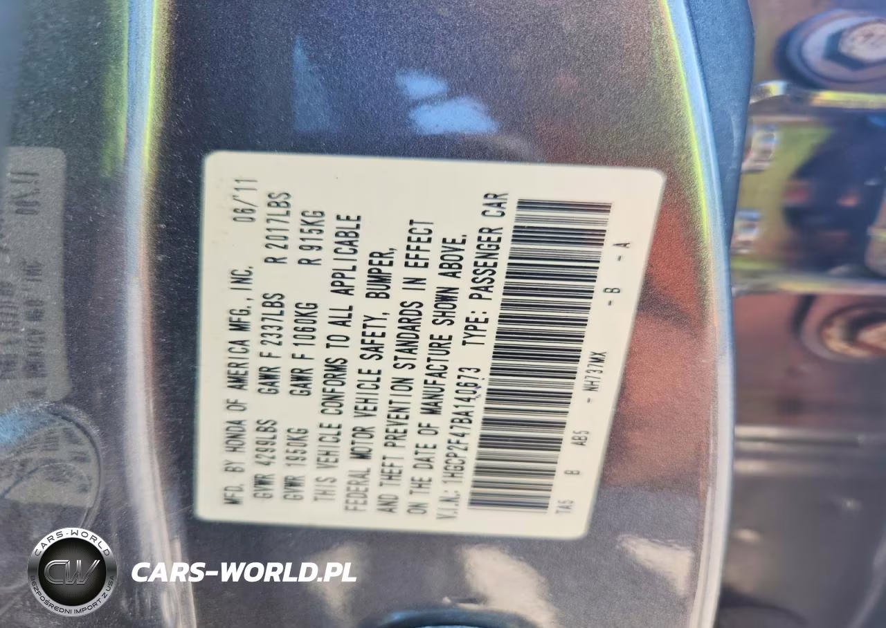 2011 Honda Accord Lxp VIN:1HGCP2F47BA140673 - 12