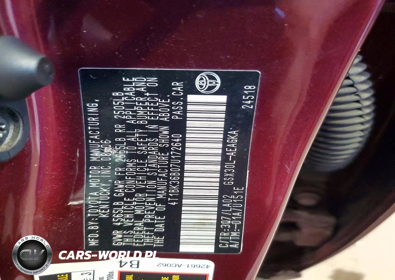 2007 Toyota Avalon Xls VIN:4T1BK36B07U172640 - 12