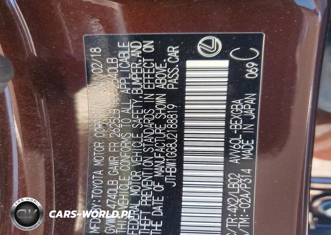 2018 Lexus Es 300H VIN:JTHBW1GG8J2188819 - 12