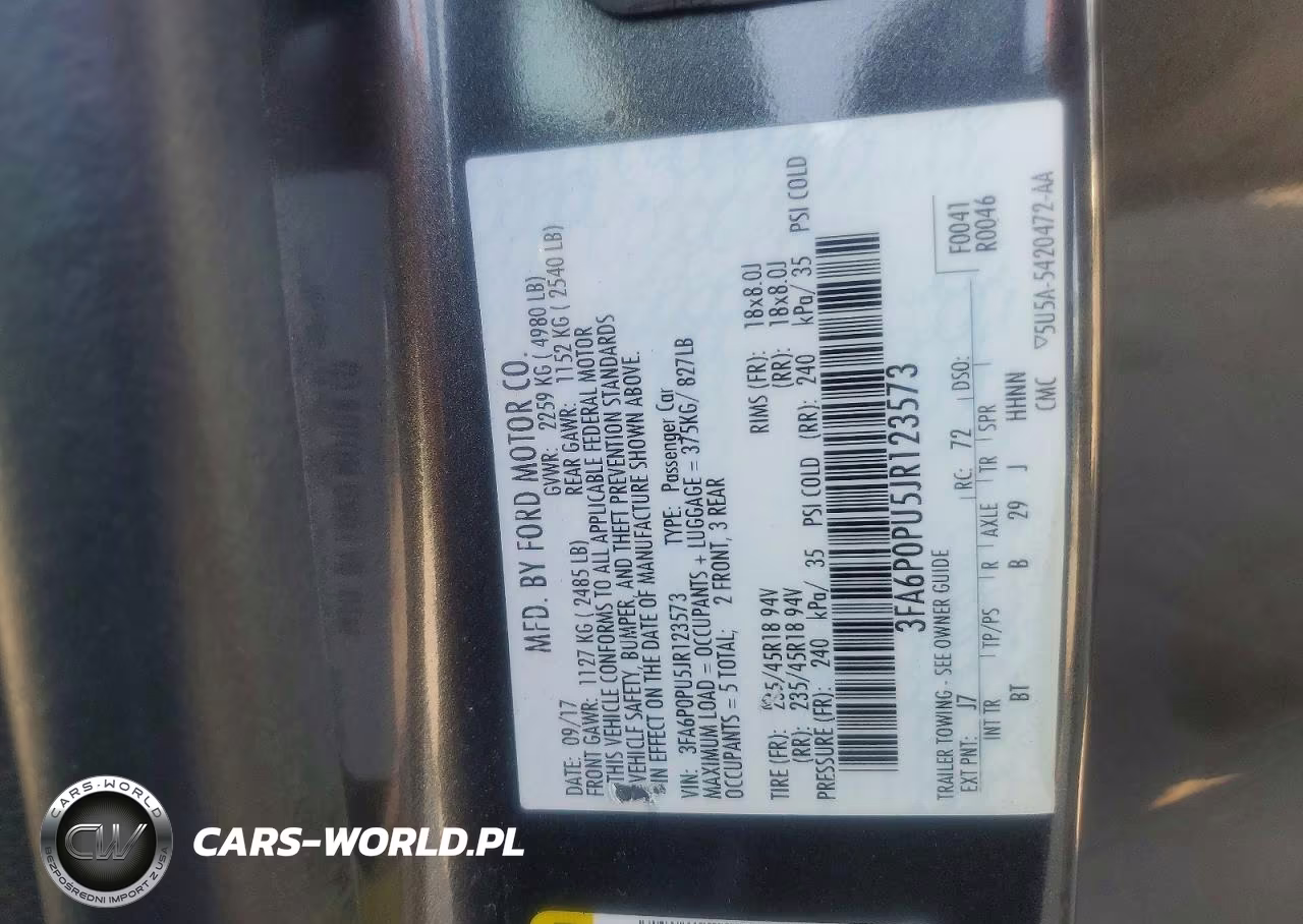2018 Ford Fusion Se Phev VIN:3FA6P0PU5JR123573 - 12