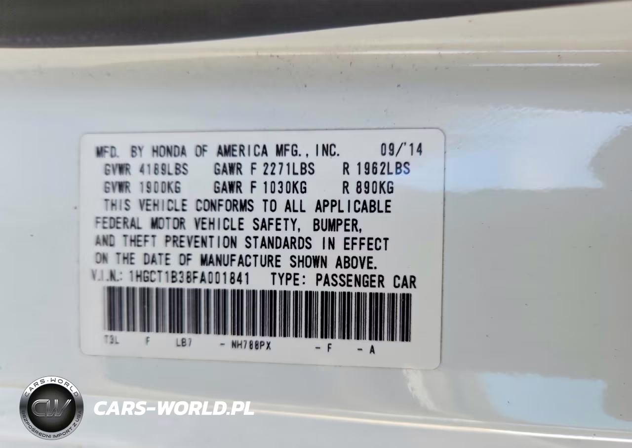 2015 Honda Accord Lx-S VIN:1HGCT1B38FA001841 - 12