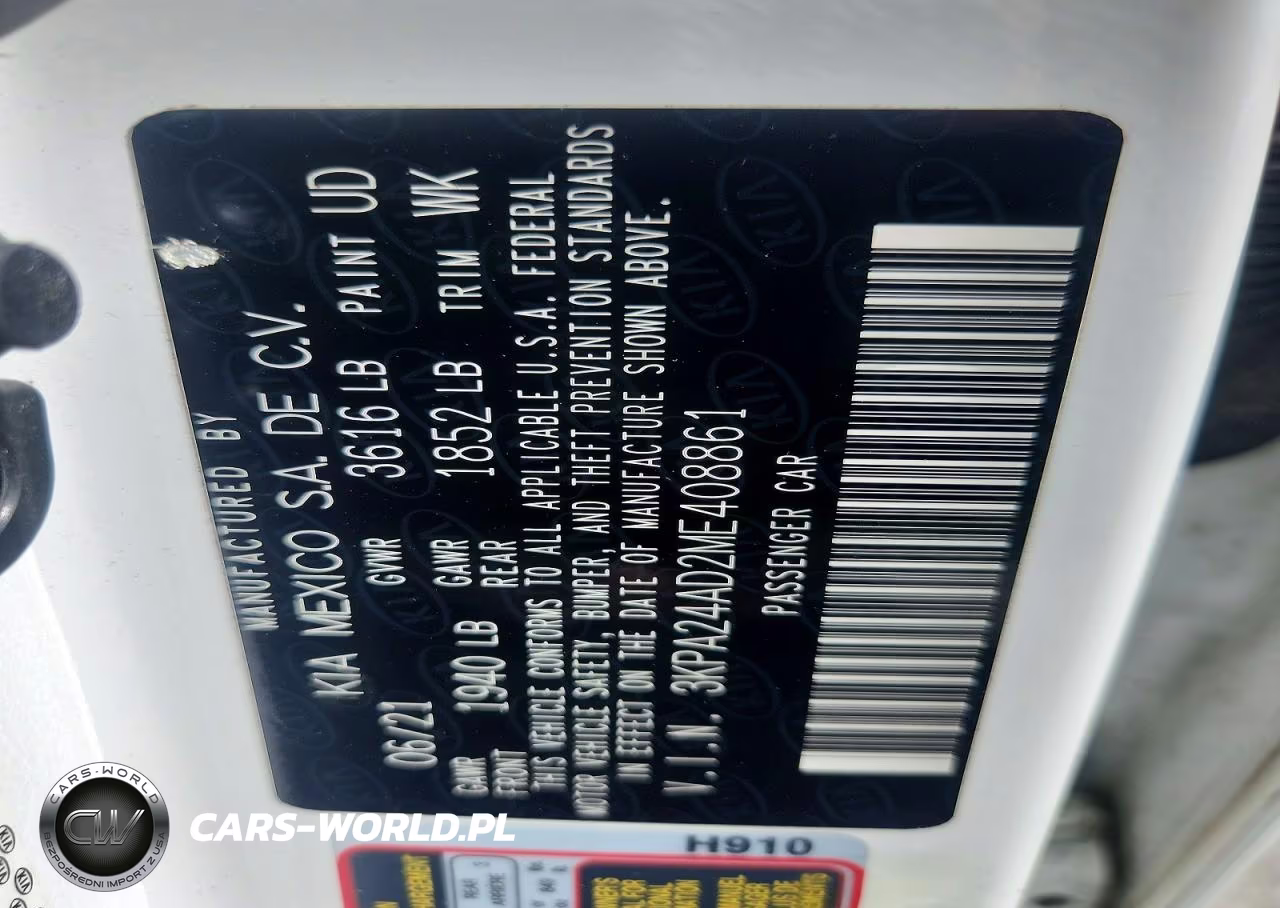 2021 Kia Rio Lx VIN:3KPA24AD2ME408861 - 12