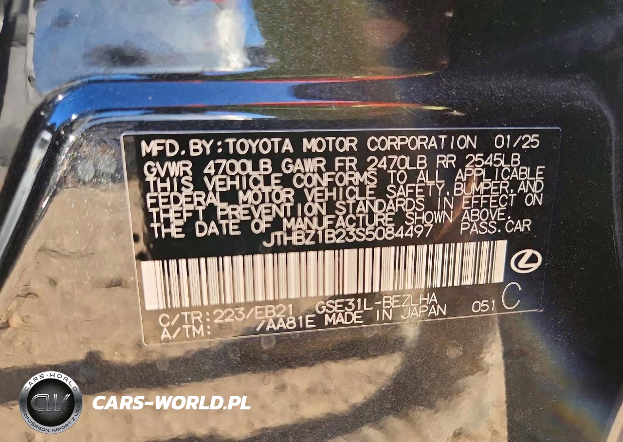 2025 Lexus Is 350 F Sport Design VIN:JTHBZ1B23S5084497 - 13