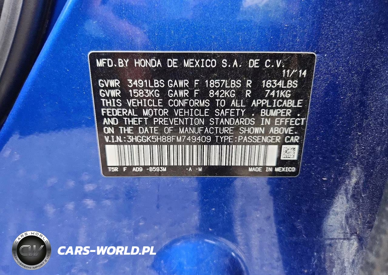 2015 Honda Fit Ex VIN:3HGGK5H88FM749409 - 12