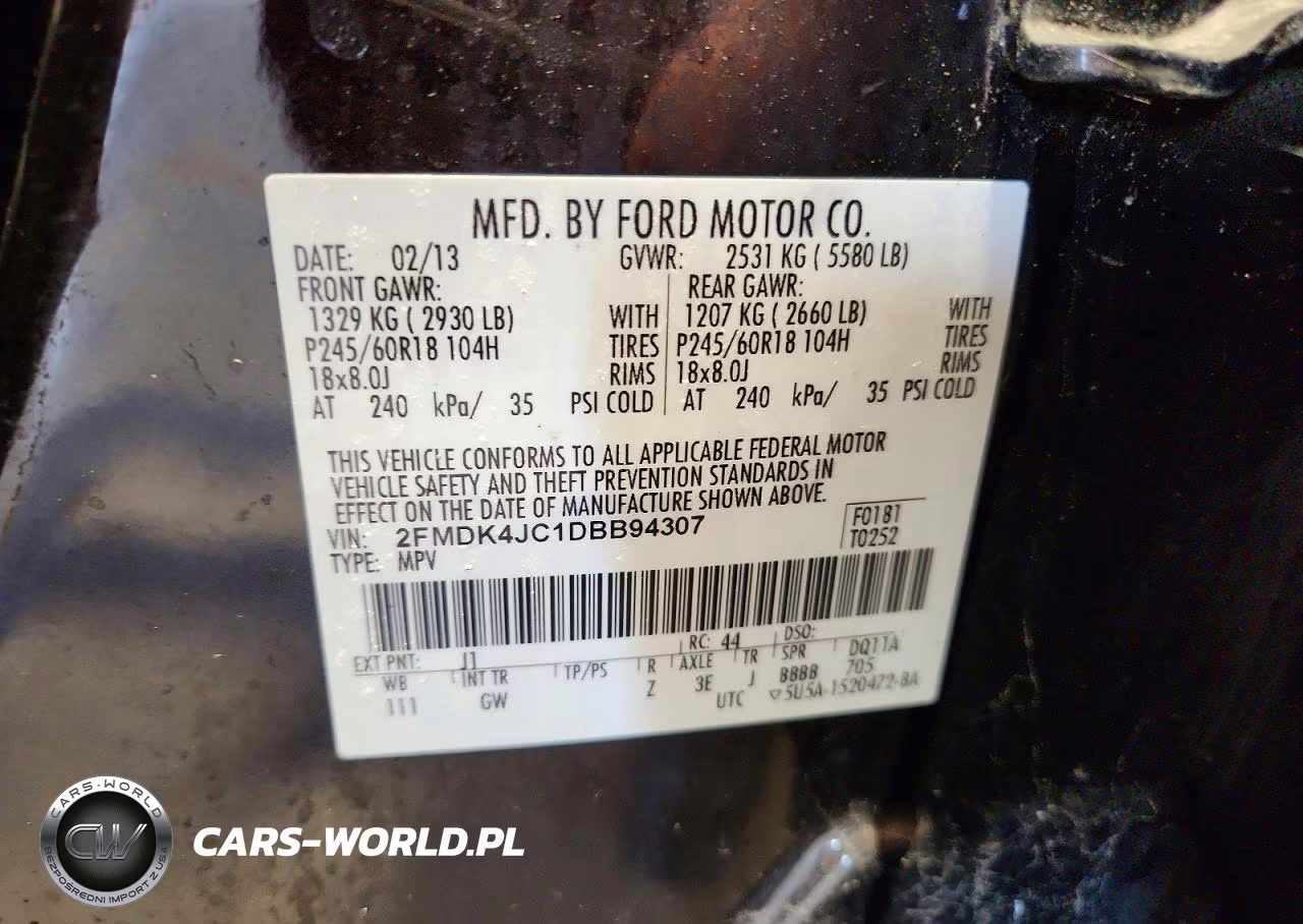 2013 Ford Edge Sel VIN:2FMDK4JC1DBB94307 - 13
