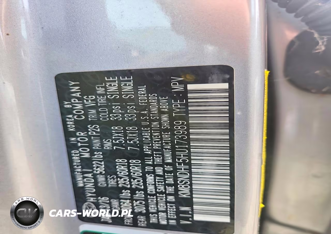 2017 Hyundai Santa Fe Se VIN:KM8SNDHF5HU173989 - 13