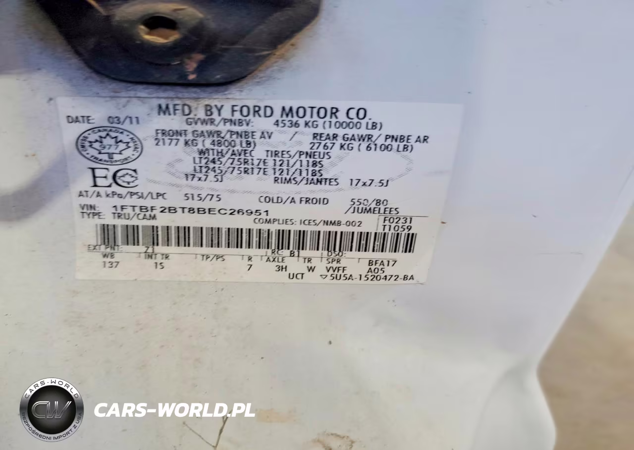 2011 Ford F250 Super Duty VIN:1FTBF2BT8BEC26951 - 12