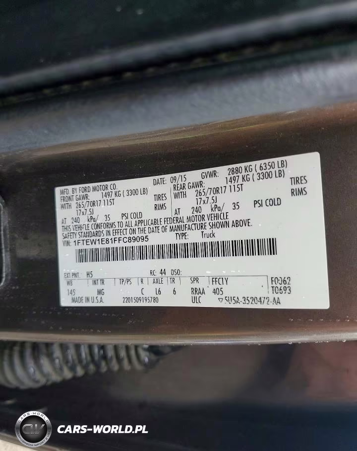 2015 Ford F150 Supercrew VIN:1FTEW1E81FFC89095 - 12