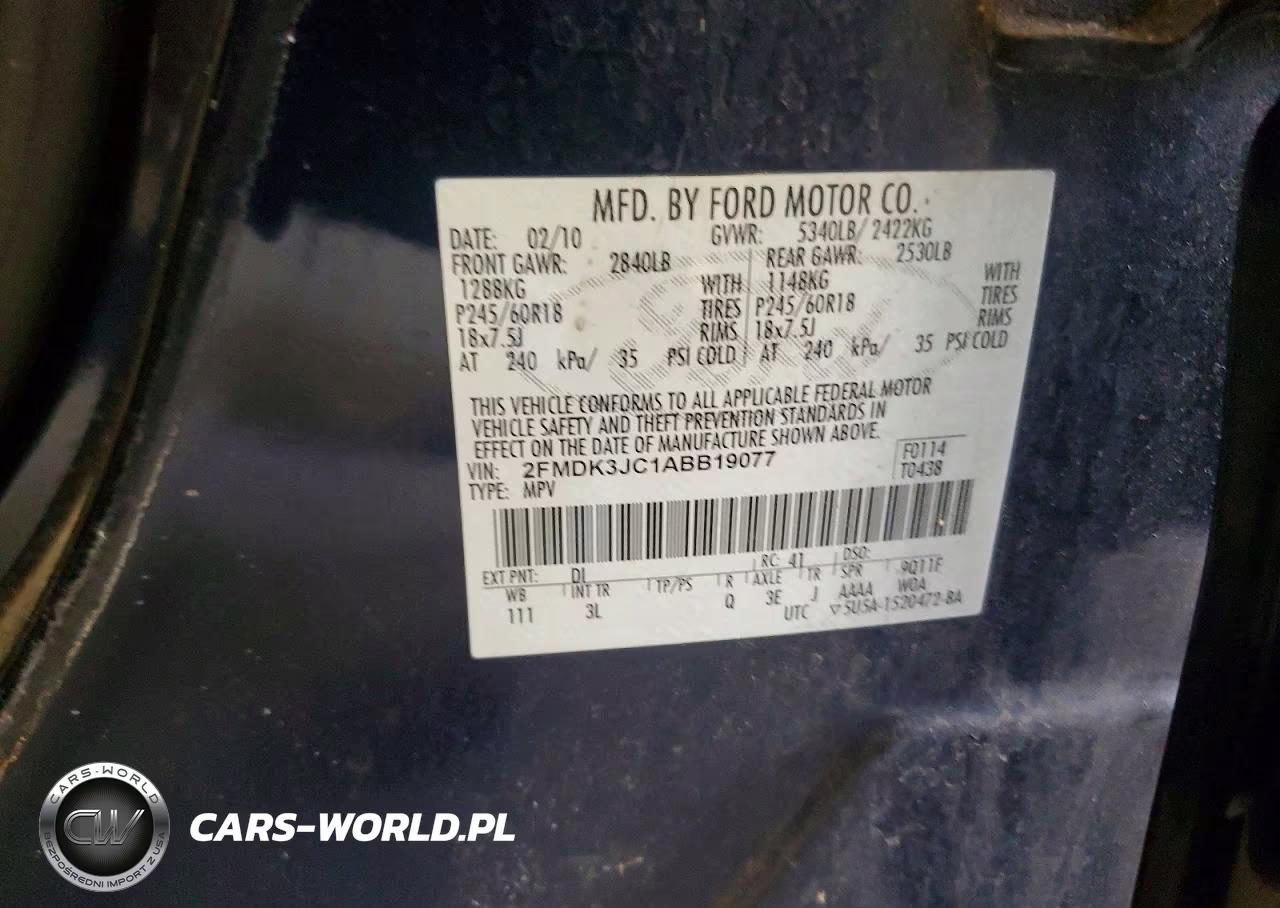 2010 Ford Edge Sel VIN:2FMDK3JC1ABB19077 - 13