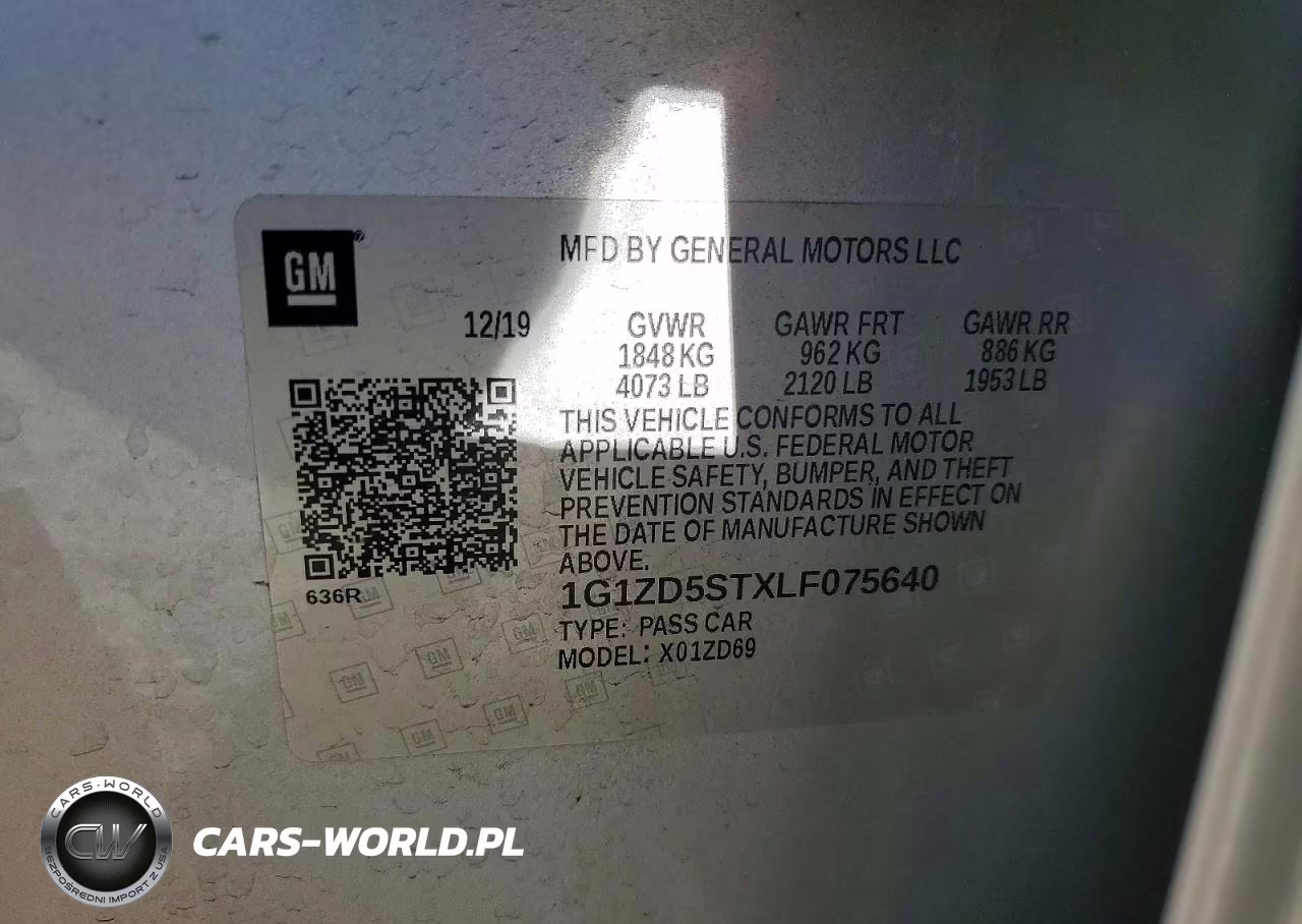2020 Chevrolet Malibu Lt VIN:1G1ZD5STXLF075640 - 12