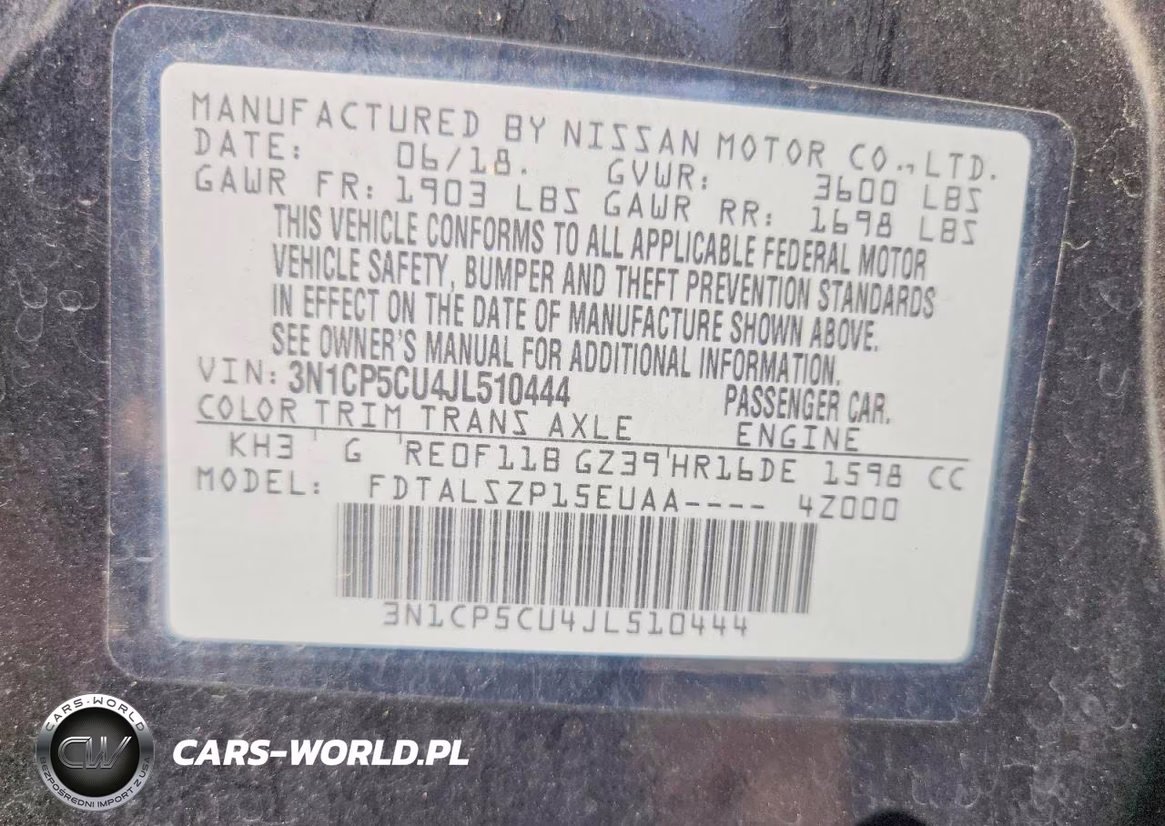 2018 Nissan Kicks Sv VIN:3N1CP5CU4JL510444 - 13