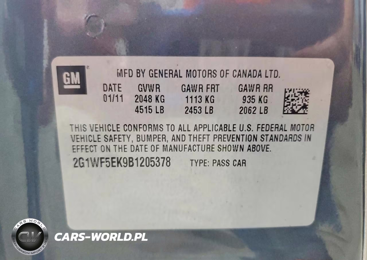 2011 Chevrolet Impala Ls VIN:2G1WF5EK9B1205378 - 12