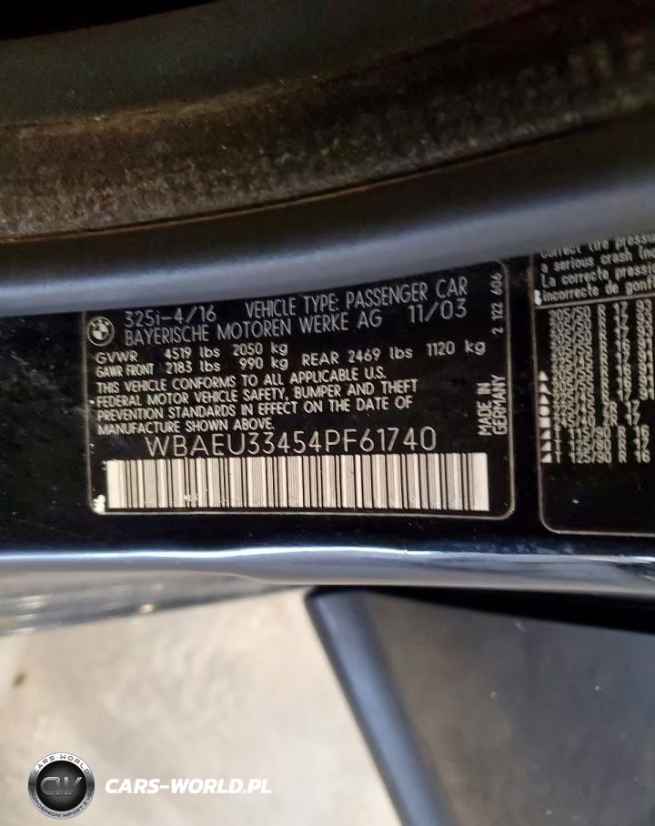 2004 BMW 325 Xi VIN:WBAEU33454PF61740 - 12
