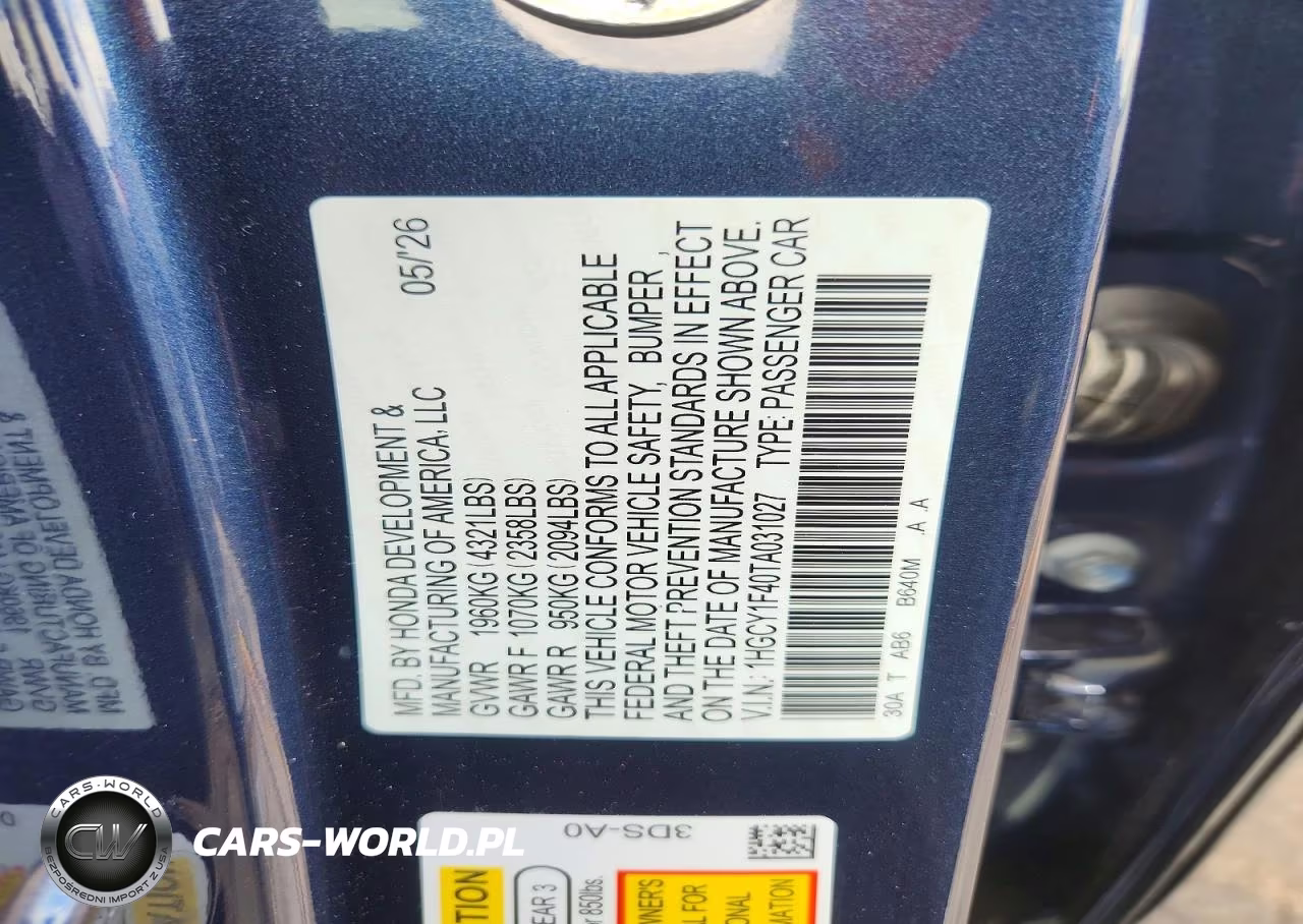 2026 Honda Accord Se VIN:1HGCY1F40TA031027 - 13