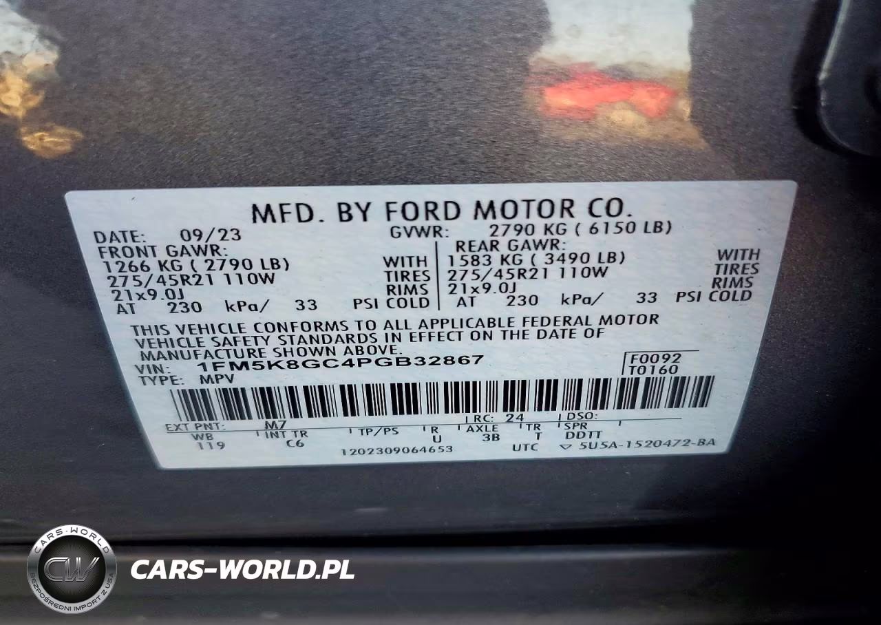 2023 Ford Explorer St VIN:1FM5K8GC4PGB32867 - 13