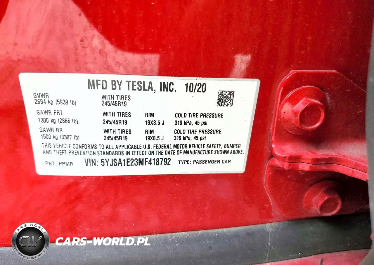 2021 Tesla Model S VIN:5YJSA1E23MF418792 - 12