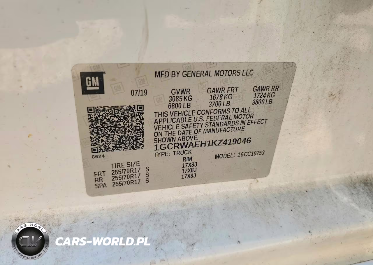 2019 Chevrolet Silverado C1500 VIN:1GCRWAEH1KZ419046 - 12