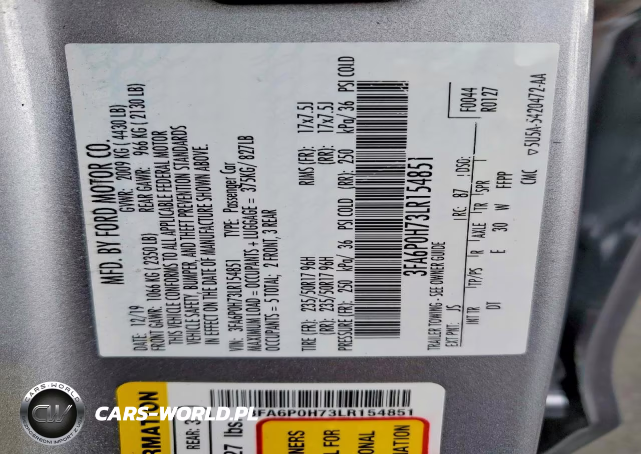 2020 Ford Fusion Se VIN:3FA6P0H73LR154851 - 12