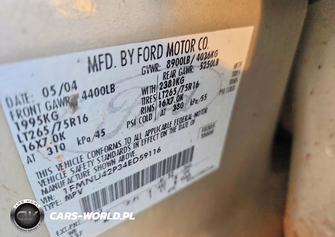 2004 Ford Excursion Limited VIN:1FMNU42P34ED59116 - 14