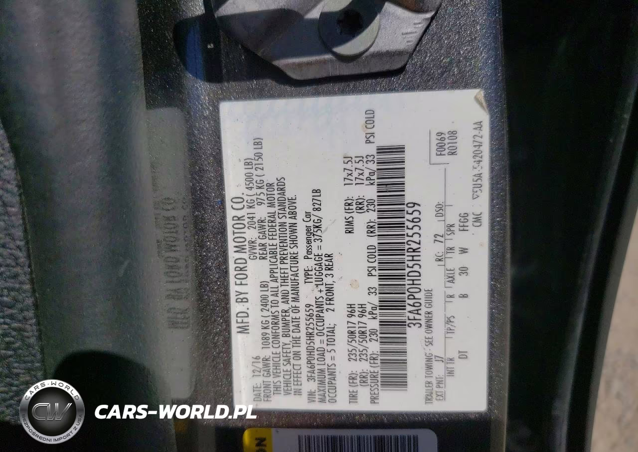 2017 Ford Fusion Se VIN:3FA6P0HD5HR255659 - 13