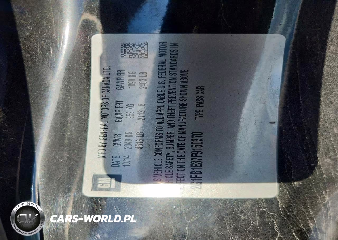 2015 Chevrolet Camaro Ls VIN:2G1FB1E37F9150370 - 12