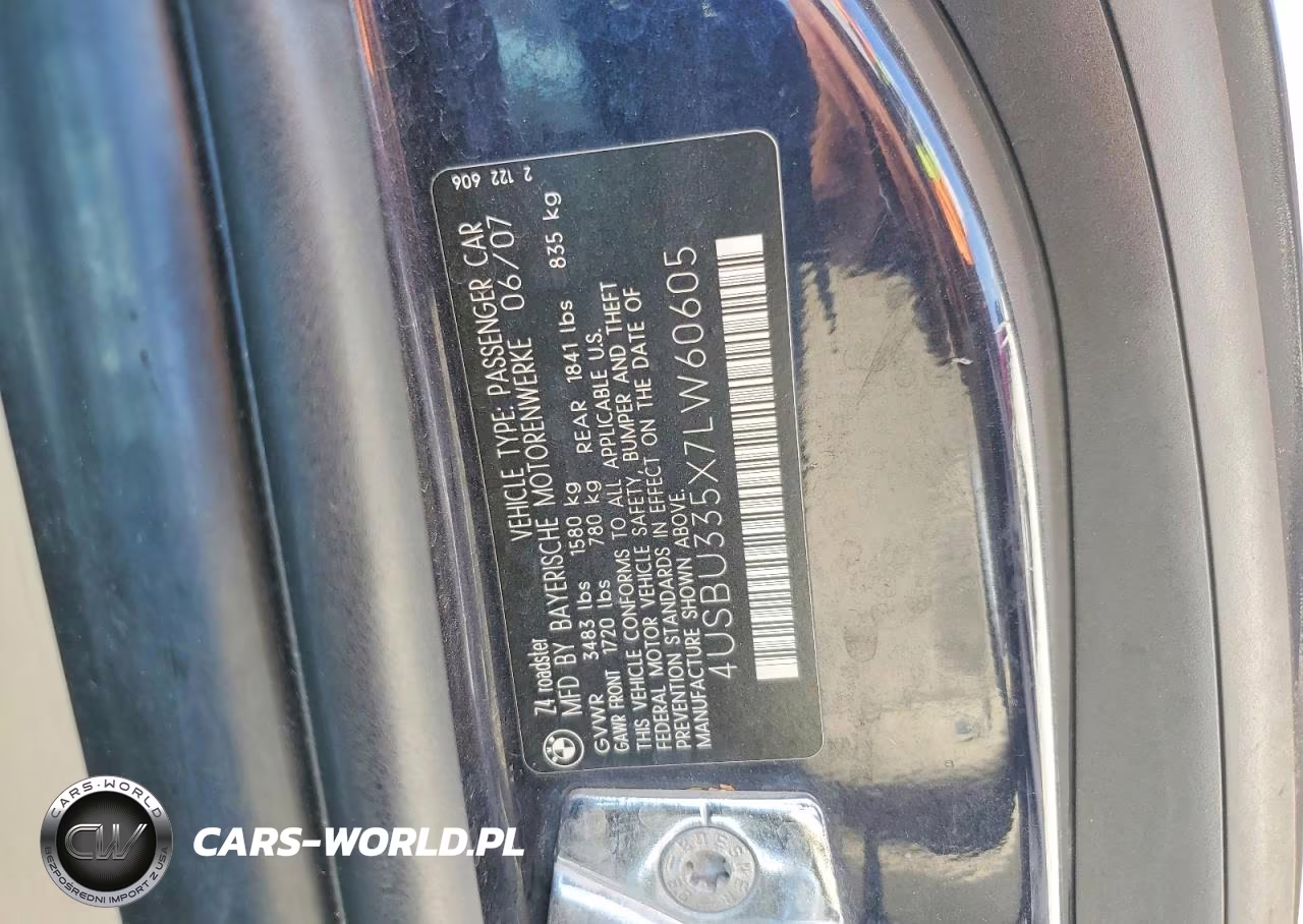 2007 BMW Z4 3.0 VIN:4USBU335X7LW60605 - 13