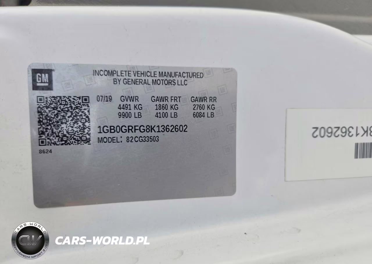2019 Chevrolet Express Delivery Truck VIN:1GB0GRFG8K1362602 - 14