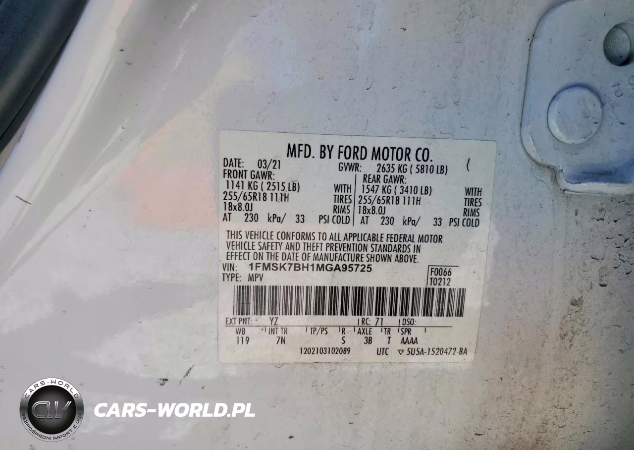 2021 Ford Explorer VIN:1FMSK7BH1MGA95725 - 13