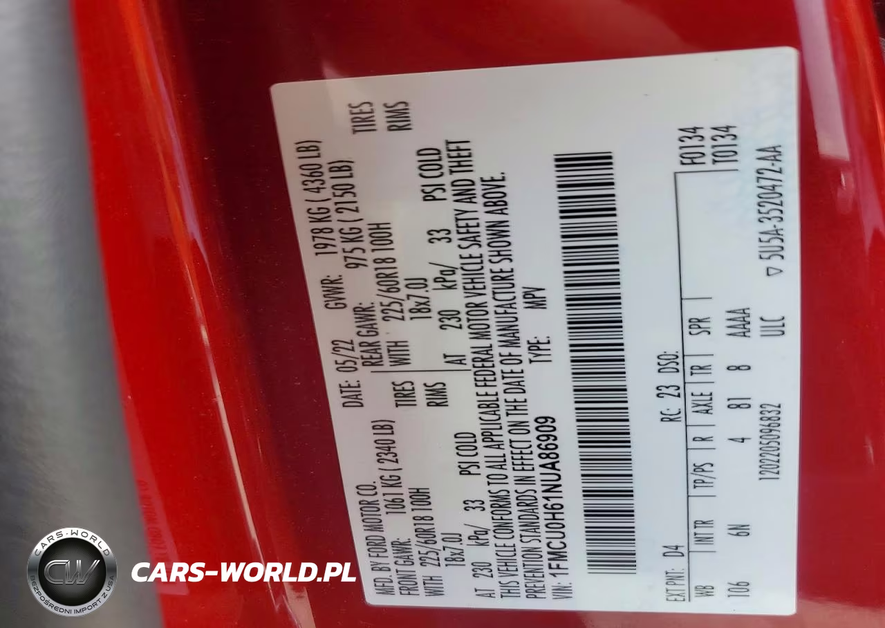 2022 Ford Escape Sel VIN:1FMCU0H61NUA86909 - 13