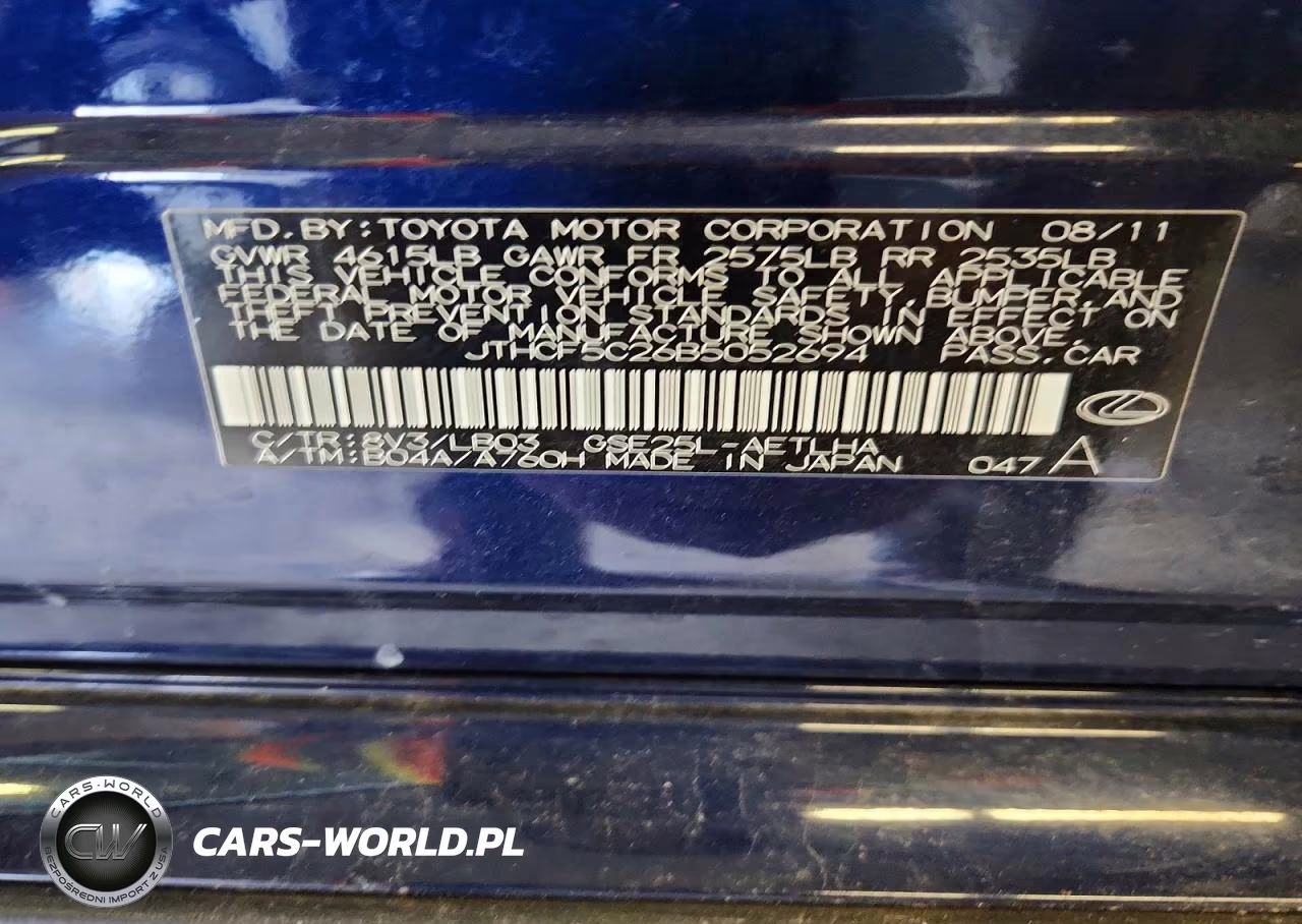 2011 Lexus Is 250 VIN:JTHCF5C26B5052694 - 12