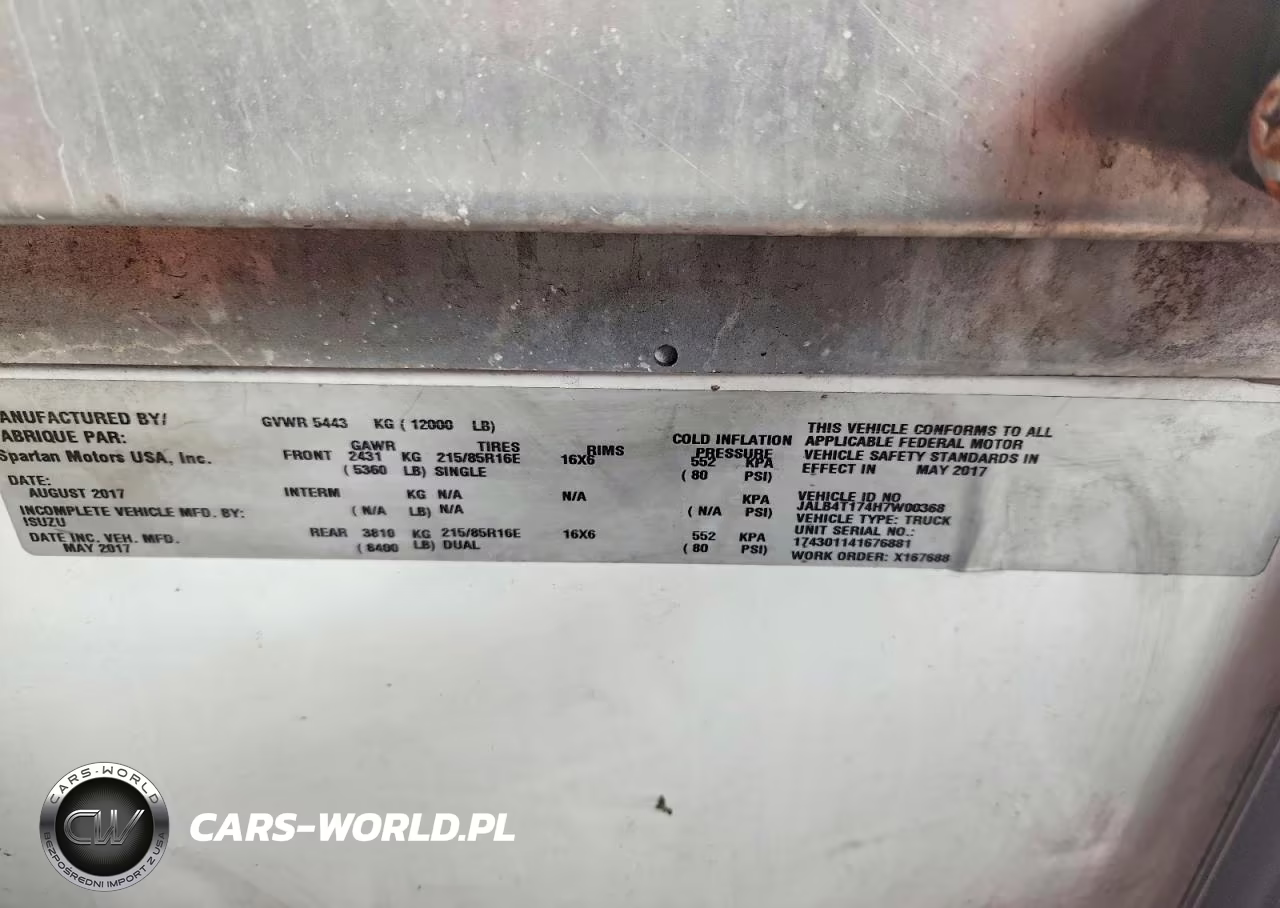 2017 Isuzu Reach Delivery Van VIN:JALB4T174H7W00368 - 13