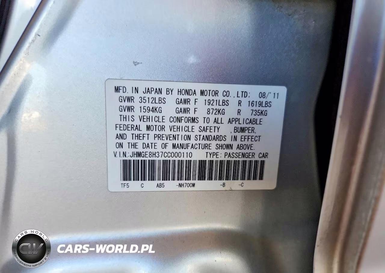 2012 Honda Fit VIN:JHMGE8H37CC000110 - 13