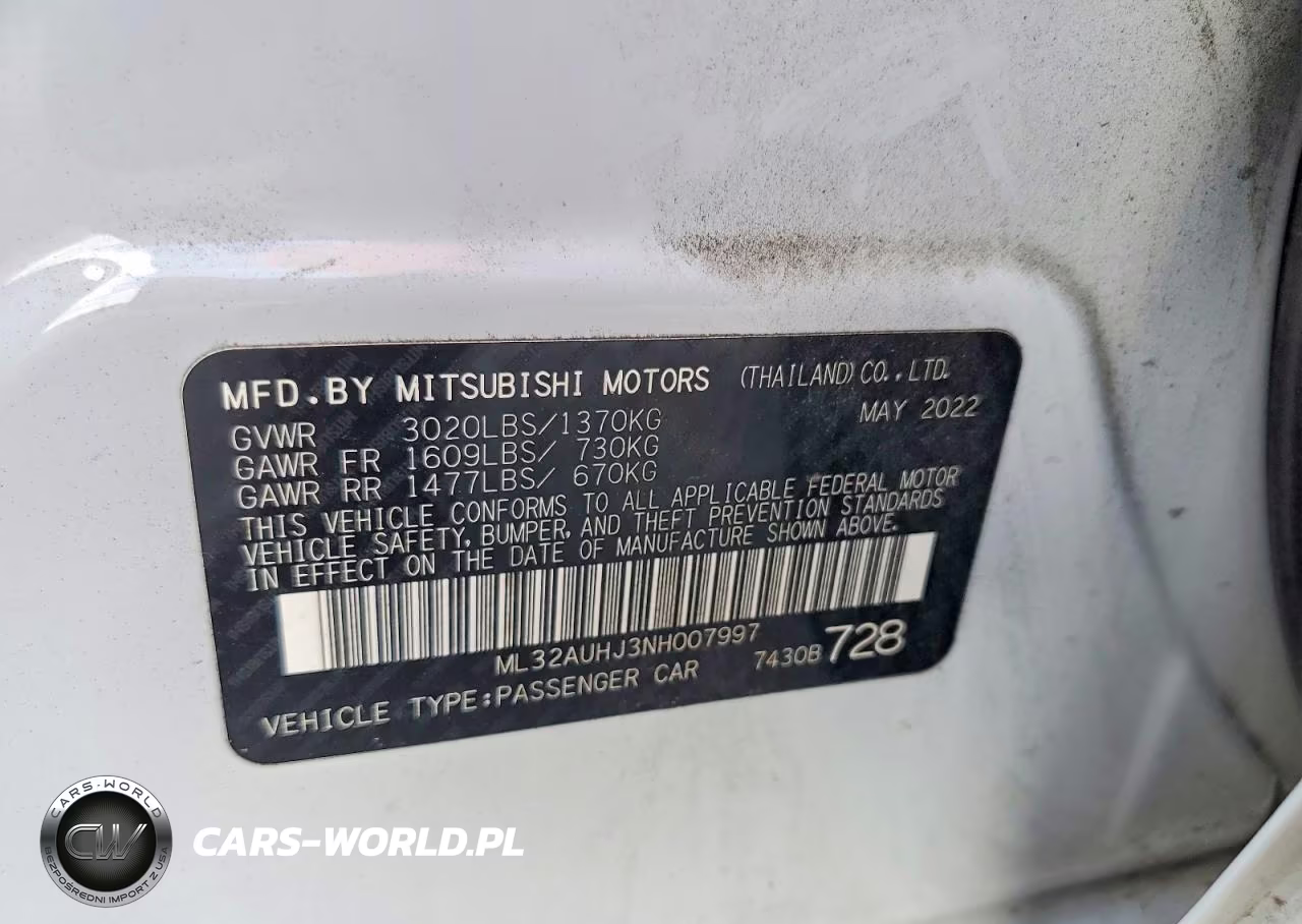 2022 Mitsubishi Mirage Es VIN:ML32AUHJ3NH007997 - 12