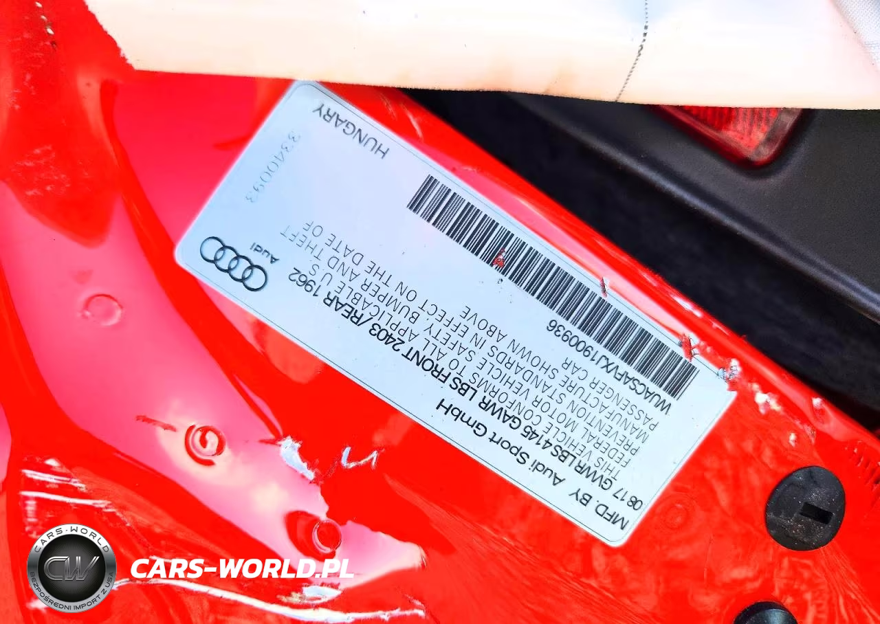 2018 Audi Tt Rs VIN:WUACSAFVXJ1900936 - 12